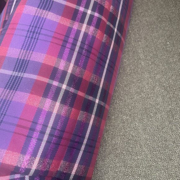 COACH Poppy Plaid Glam Tote Purple red Patent leather trim Bag - Picture 11 of 14